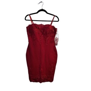 Haute Monde Red Lace Dress Size L